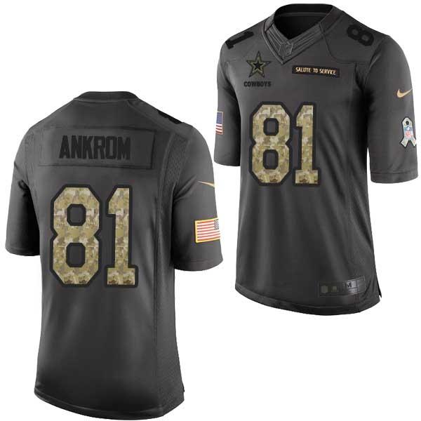 [Mens/Womens/Youth]Ankrom Dallas Football Team Jerseys -Dallas #81 Scott Ankrom Salute To Service Jersey