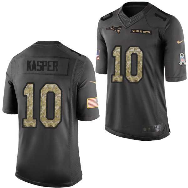 [Mens/Womens/Youth]Kasper New England Football Team Jerseys -New England #10 Kevin Kasper Salute To Service Jersey