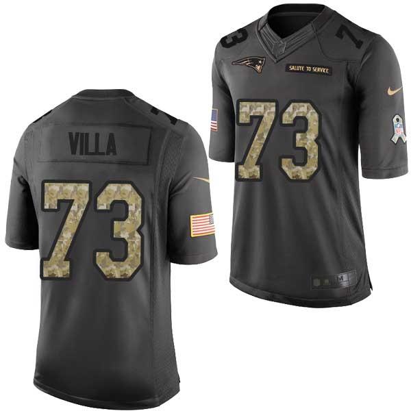 [Mens/Womens/Youth]Villa New England Football Team Jerseys -New England #73 Danny Villa Salute To Service Jersey
