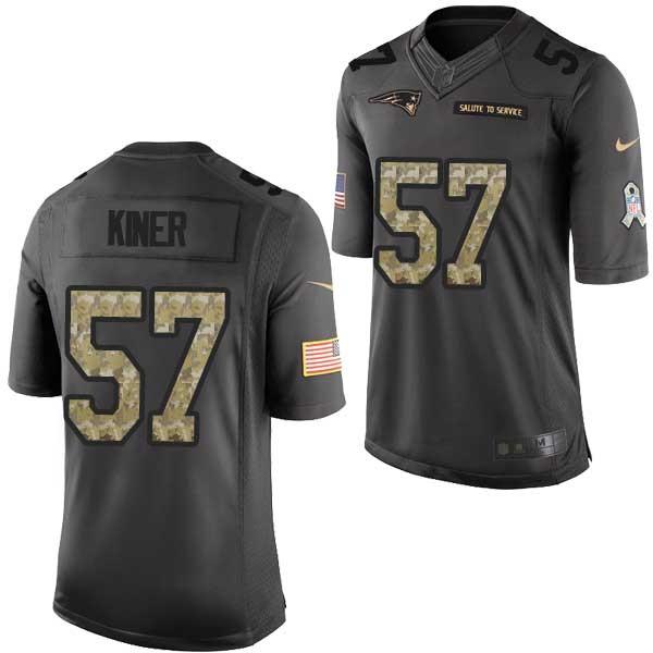 STEVE KINER New England Salute to Service Football Jersey FREE SHIPPING