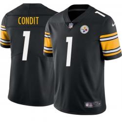 Black Mens Womens Youth Merl Condit Steelers #1 Stitched American Football Jersey