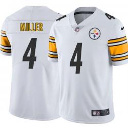 White Mens Womens Youth Josh Miller Steelers #4 Stitched American Football Jersey