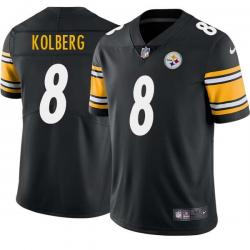 Black Mens Womens Youth Elmer Kolberg Steelers #8 Stitched American Football Jersey