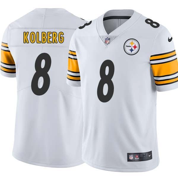 White Mens Womens Youth Elmer Kolberg Steelers #8 Stitched American Football Jersey