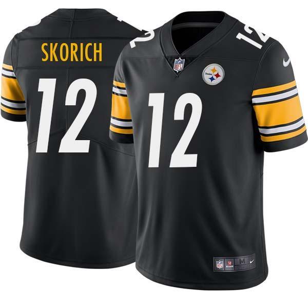 Black Mens Womens Youth Nick Skorich Steelers #12 Stitched American Football Jersey