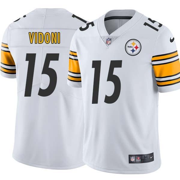 White Mens Womens Youth Vic Vidoni Steelers #15 Stitched American Football Jersey