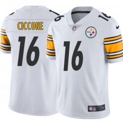 White Mens Womens Youth Ben Ciccone Steelers #16 Stitched American Football Jersey