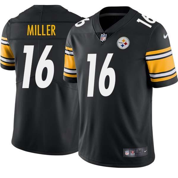 Black Mens Womens Youth Jim Miller Steelers #16 Stitched American Football Jersey