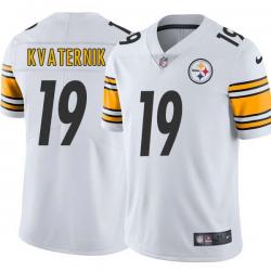 White Mens Womens Youth Zvonimir Kvaternik Steelers #19 Stitched American Football Jersey