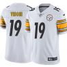 White Mens Womens Youth Vic Vidoni Steelers #19 Stitched American Football Jersey