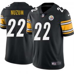 Black Mens Womens Youth Jerry Nuzum Steelers #22 Stitched American Football Jersey