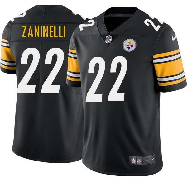 Black Mens Womens Youth Silvio Zaninelli Steelers #22 Stitched American Football Jersey