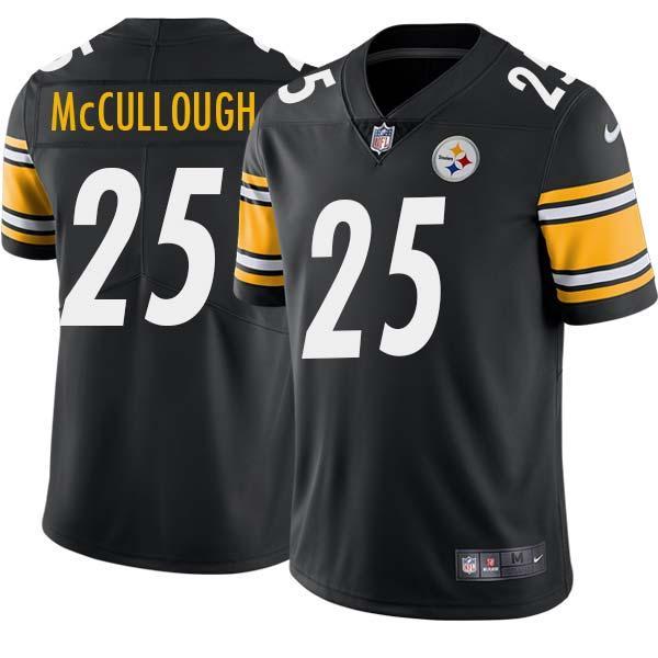 Black Mens Womens Youth Hugh McCullough Steelers #25 Stitched American Football Jersey