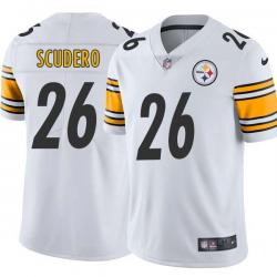 White Mens Womens Youth Joe Scudero Steelers #26 Stitched American Football Jersey