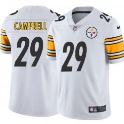 White Mens Womens Youth Don Campbell Steelers #29 Stitched American Football Jersey