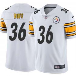 White Mens Womens Youth Guy Ruff Steelers #36 Stitched American Football Jersey
