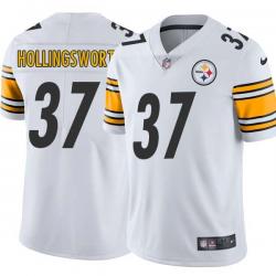 White Mens Womens Youth Joe Hollingsworth Steelers #37 Stitched American Football Jersey