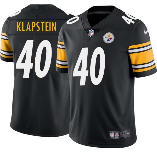 Black Mens Womens Youth Earl Klapstein Steelers #40 Stitched American Football Jersey