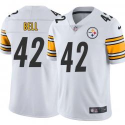 White Mens Womens Youth Myron Bell Steelers #42 Stitched American Football Jersey