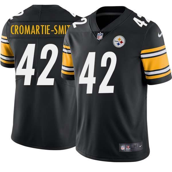 Black Mens Womens Youth Da'Mon Cromartie-Smith Steelers #42 Stitched American Football Jersey