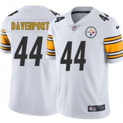 White Mens Womens Youth Najeh Davenport Steelers #44 Stitched American Football Jersey