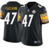 Black Mens Womens Youth Ralph Calcagni Steelers #47 Stitched American Football Jersey