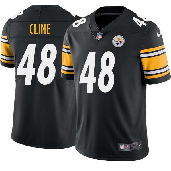 Black Mens Womens Youth Tony Cline Steelers #48 Stitched American Football Jersey