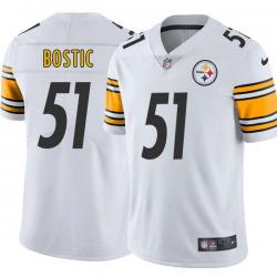 White Mens Womens Youth Jonathan Bostic Steelers #51 Stitched American Football Jersey
