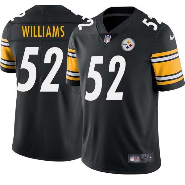 Black Mens Womens Youth Sid Williams Steelers #52 Stitched American Football Jersey