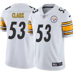 White Mens Womens Youth Reggie Clark Steelers #53 Stitched American Football Jersey