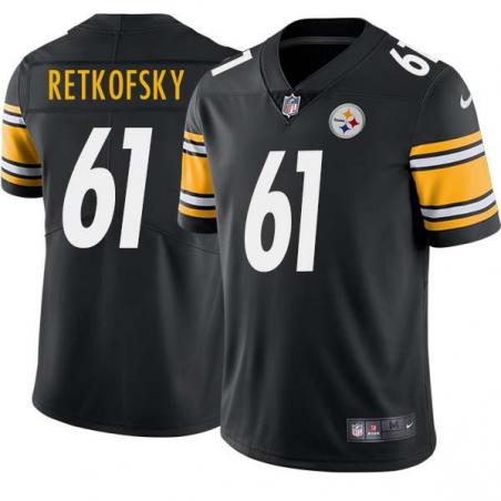 Black Mens Womens Youth Jared Retkofsky Steelers #61 Stitched American Football Jersey