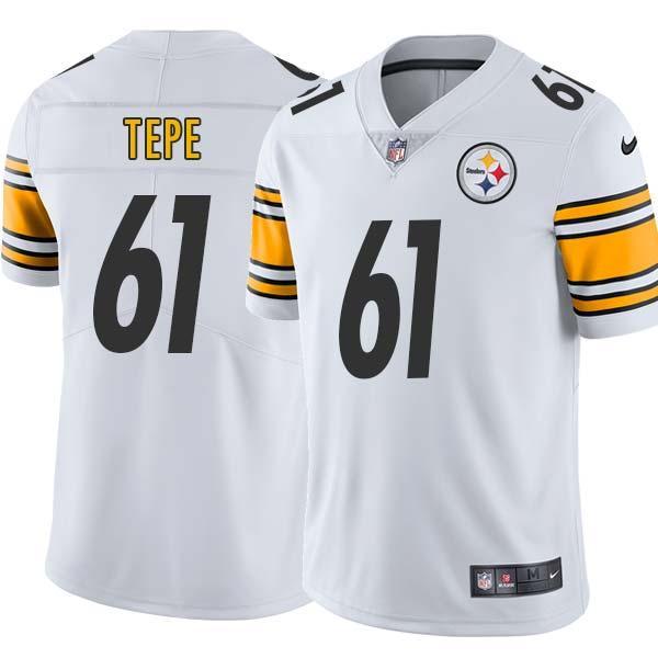 White Mens Womens Youth Lou Tepe Steelers #61 Stitched American Football Jersey
