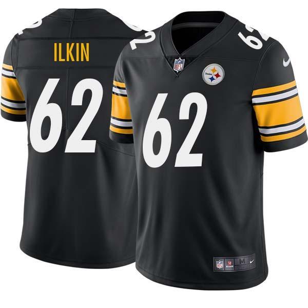 Black Mens Womens Youth Tunch Ilkin Steelers #62 Stitched American Football Jersey