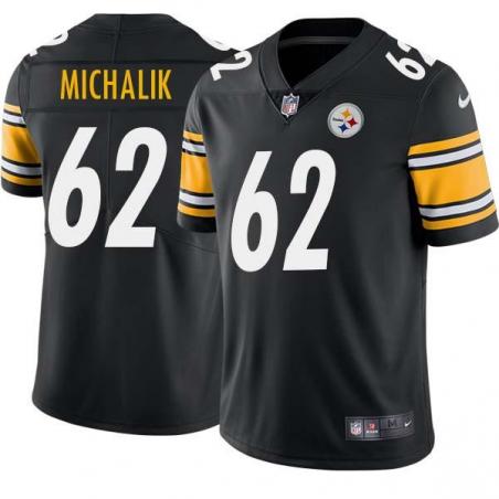 Black Mens Womens Youth Art Michalik Steelers #62 Stitched American Football Jersey