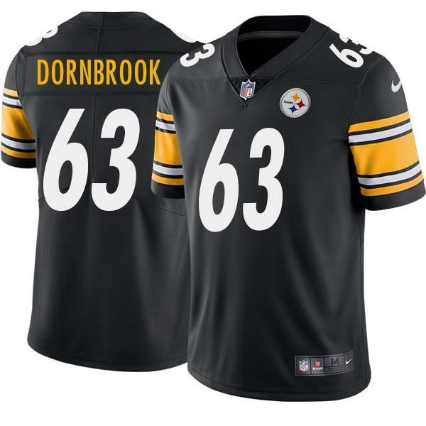 Black Mens Womens Youth Thom Dornbrook Steelers #63 Stitched American Football Jersey