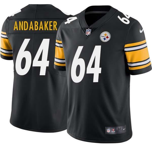 Black Mens Womens Youth Rudy Andabaker Steelers #64 Stitched American Football Jersey