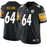 Black Mens Womens Youth Edmund Nelson Steelers #64 Stitched American Football Jersey