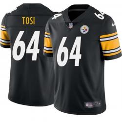 Black Mens Womens Youth John Tosi Steelers #64 Stitched American Football Jersey
