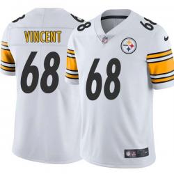 White Mens Womens Youth Keydrick Vincent Steelers #68 Stitched American Football Jersey