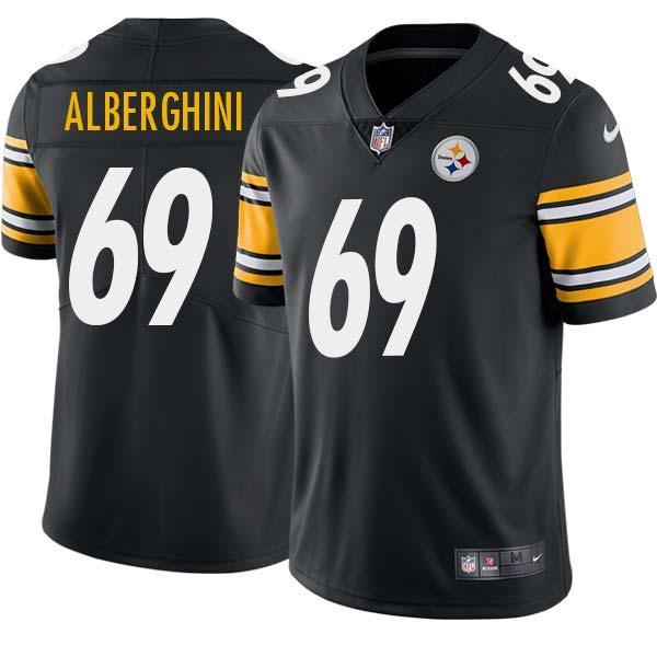Black Mens Womens Youth Tom Alberghini Steelers #69 Stitched American Football Jersey