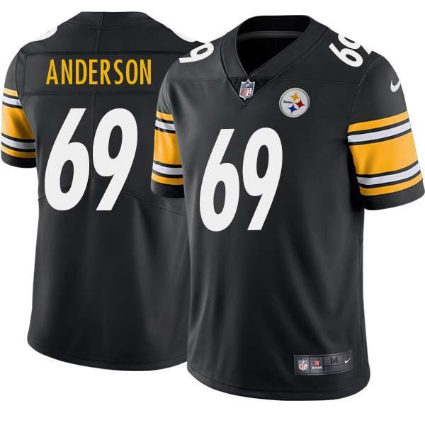 Black Mens Womens Youth Fred Anderson Steelers #69 Stitched American Football Jersey