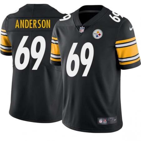 Black Mens Womens Youth Fred Anderson Steelers #69 Stitched American Football Jersey