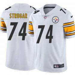 White Mens Womens Youth George Strugar Steelers #74 Stitched American Football Jersey