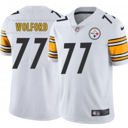 White Mens Womens Youth Will Wolford Steelers #77 Stitched American Football Jersey