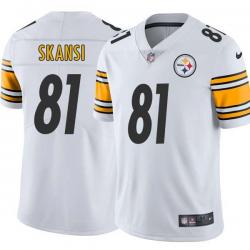 White Mens Womens Youth Paul Skansi Steelers #81 Stitched American Football Jersey
