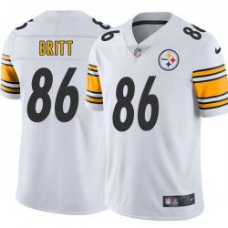 White Mens Womens Youth Ralph Britt Steelers #86 Stitched American Football Jersey