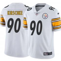 White Mens Womens Youth Travis Kirschke Steelers #90 Stitched American Football Jersey