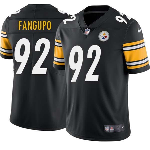 Black Mens Womens Youth Hebron Fangupo Steelers #92 Stitched American Football Jersey