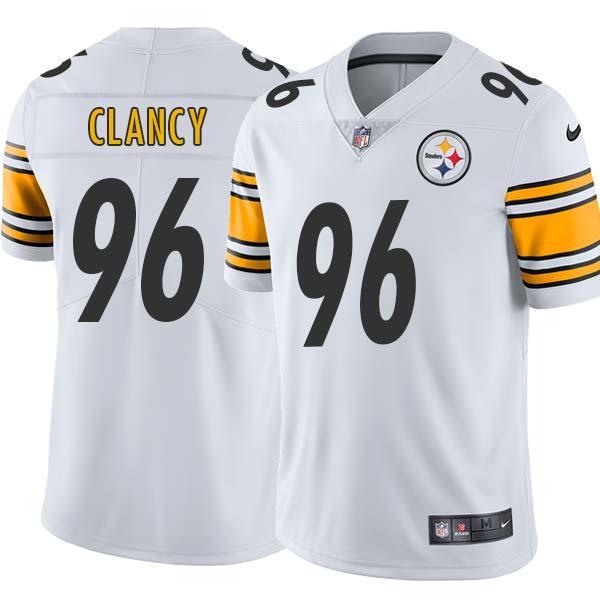 White Mens Womens Youth Kendrick Clancy Steelers #96 Stitched American Football Jersey