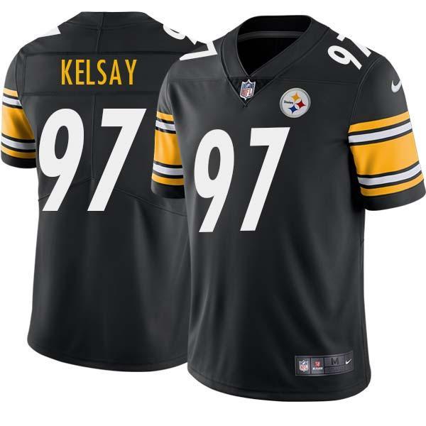 Black Mens Womens Youth Chad Kelsay Steelers #97 Stitched American Football Jersey